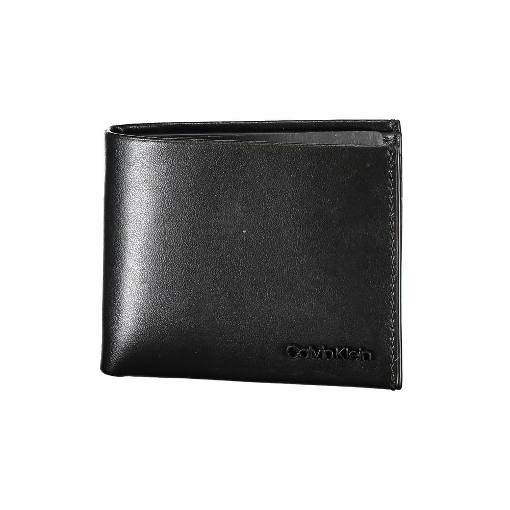 Portefeuille en cuir noir Calvin Klein