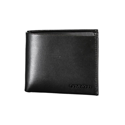 Portefeuille en cuir noir Calvin Klein