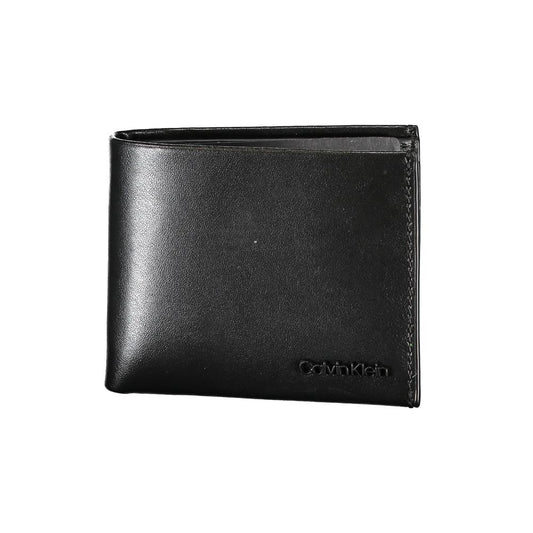 Portefeuille en cuir noir Calvin Klein
