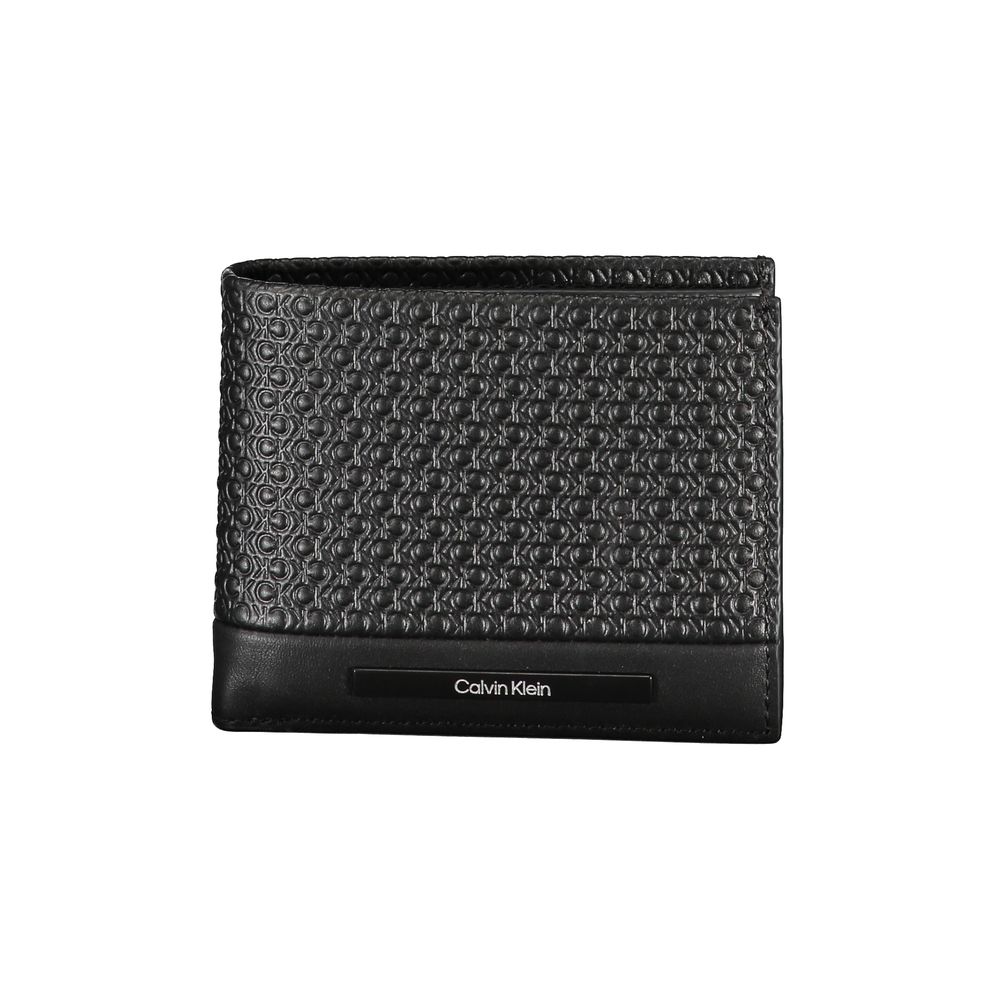 Portefeuille en cuir noir Calvin Klein