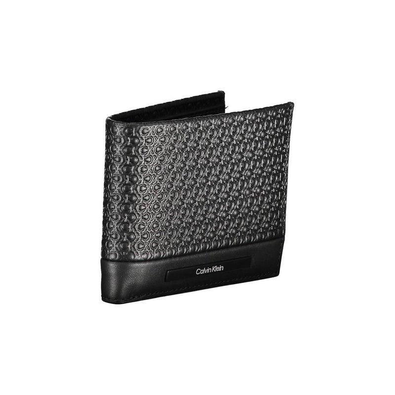 Portefeuille en cuir noir Calvin Klein