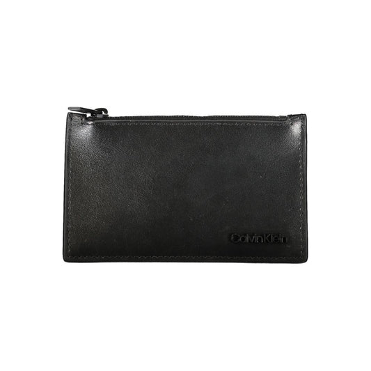 Portefeuille en cuir noir Calvin Klein