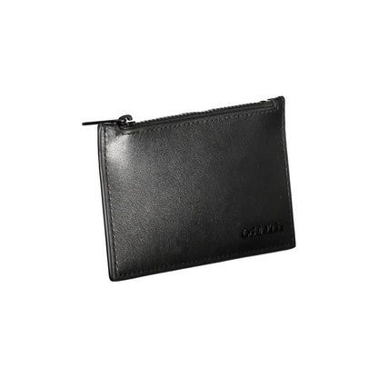 Portefeuille en cuir noir Calvin Klein