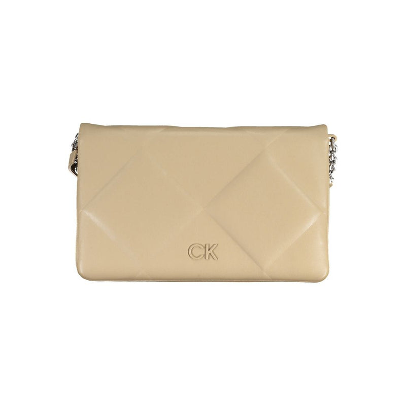 Calvin Klein Beige Polyester Handbag - Élégance et Fonctionnalité