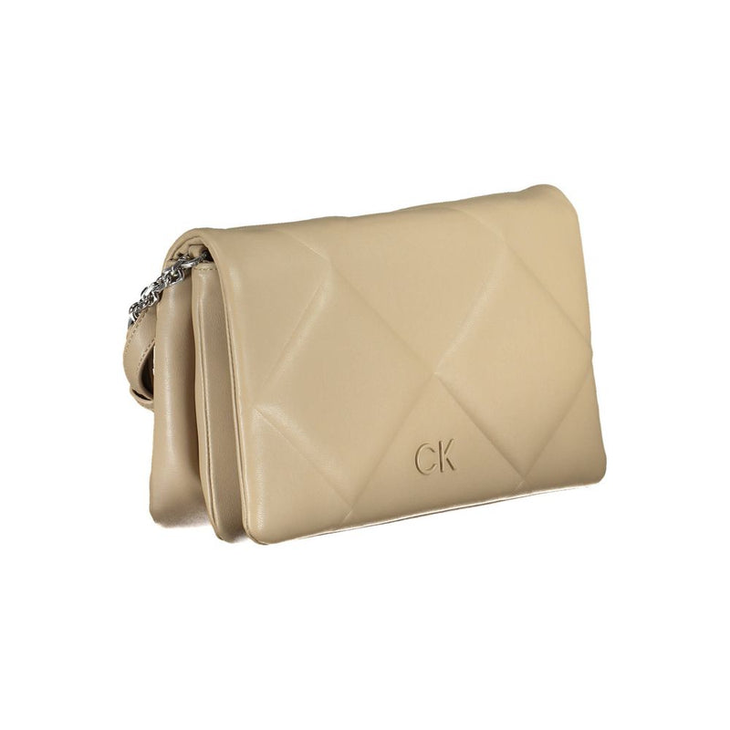 Calvin Klein Beige Polyester Handbag - Élégance et Fonctionnalité