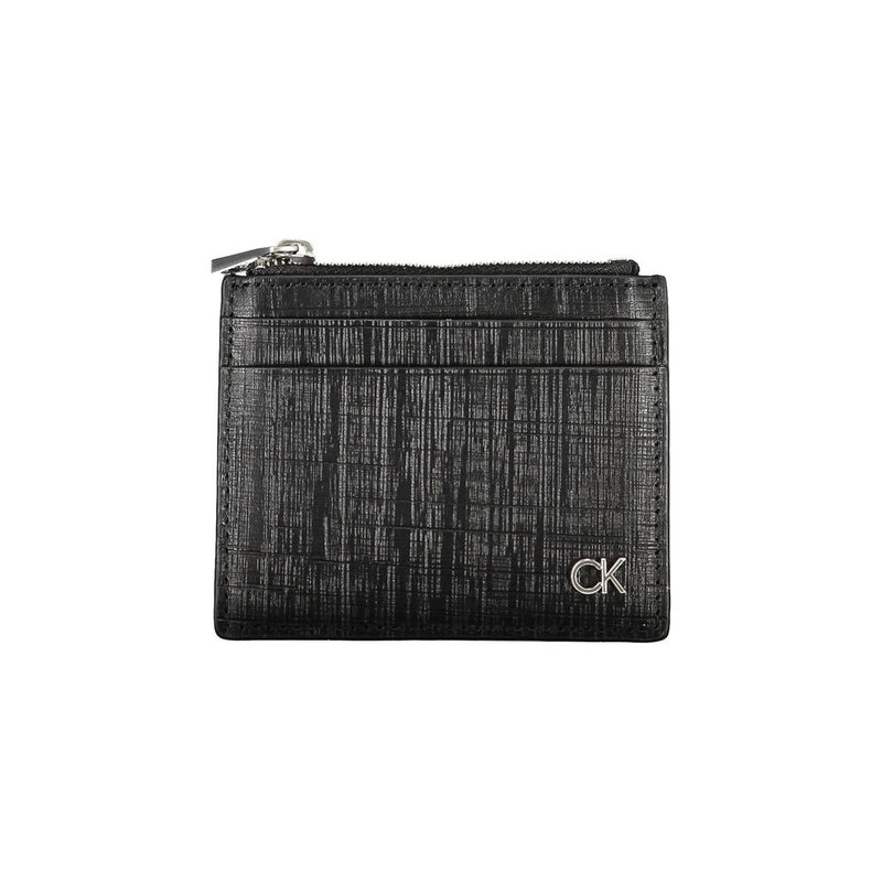 Portefeuille en cuir noir Calvin Klein