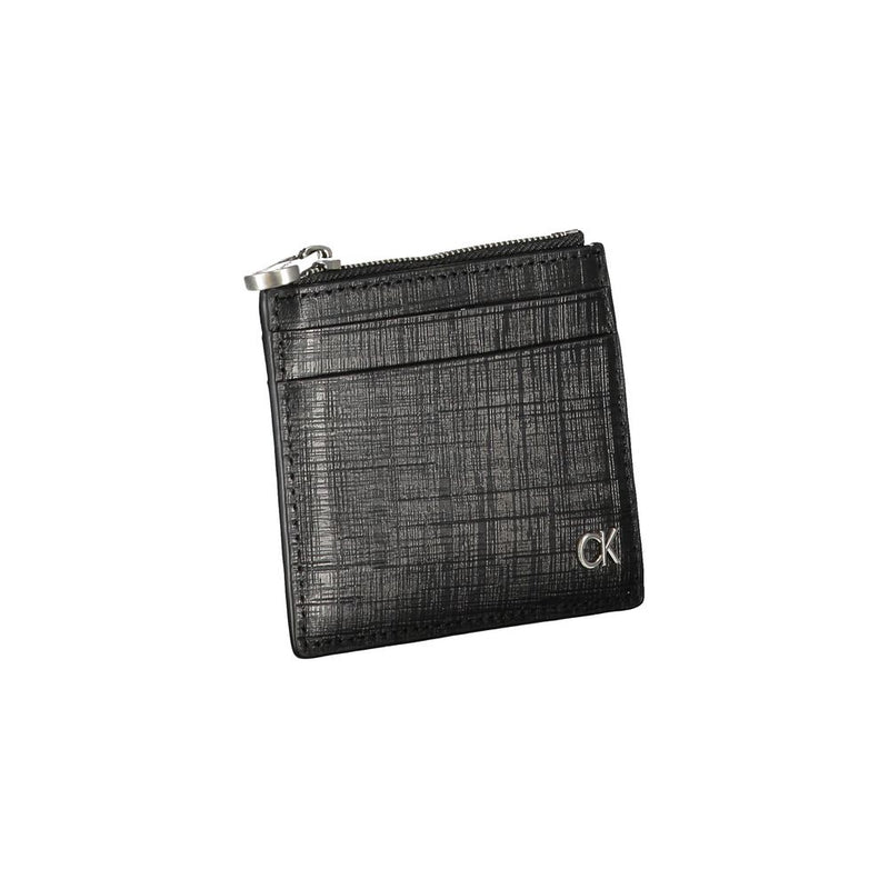 Portefeuille en cuir noir Calvin Klein