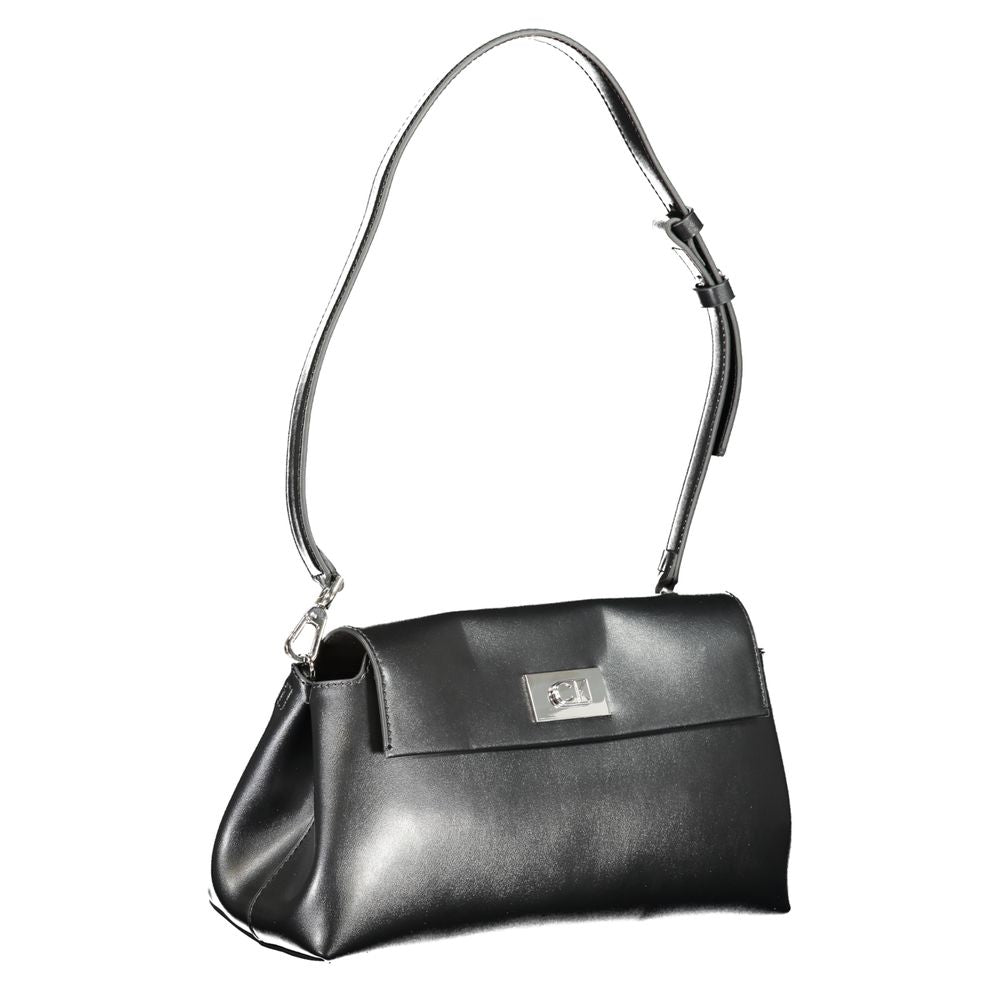 Calvin Klein Black Polyester Handbag - Élégant et Polyvalent