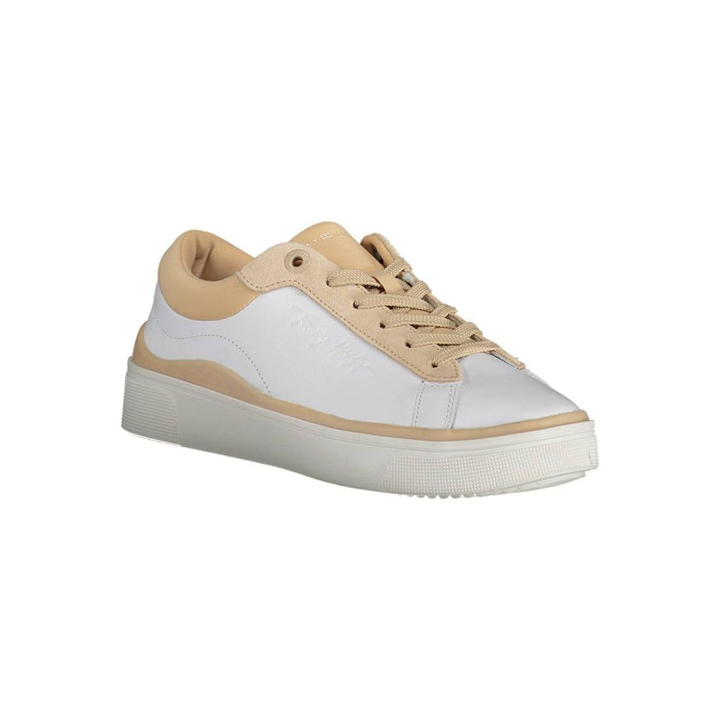 Tommy Hilfiger Women's White Polyester Sneaker - Stylish Comfort