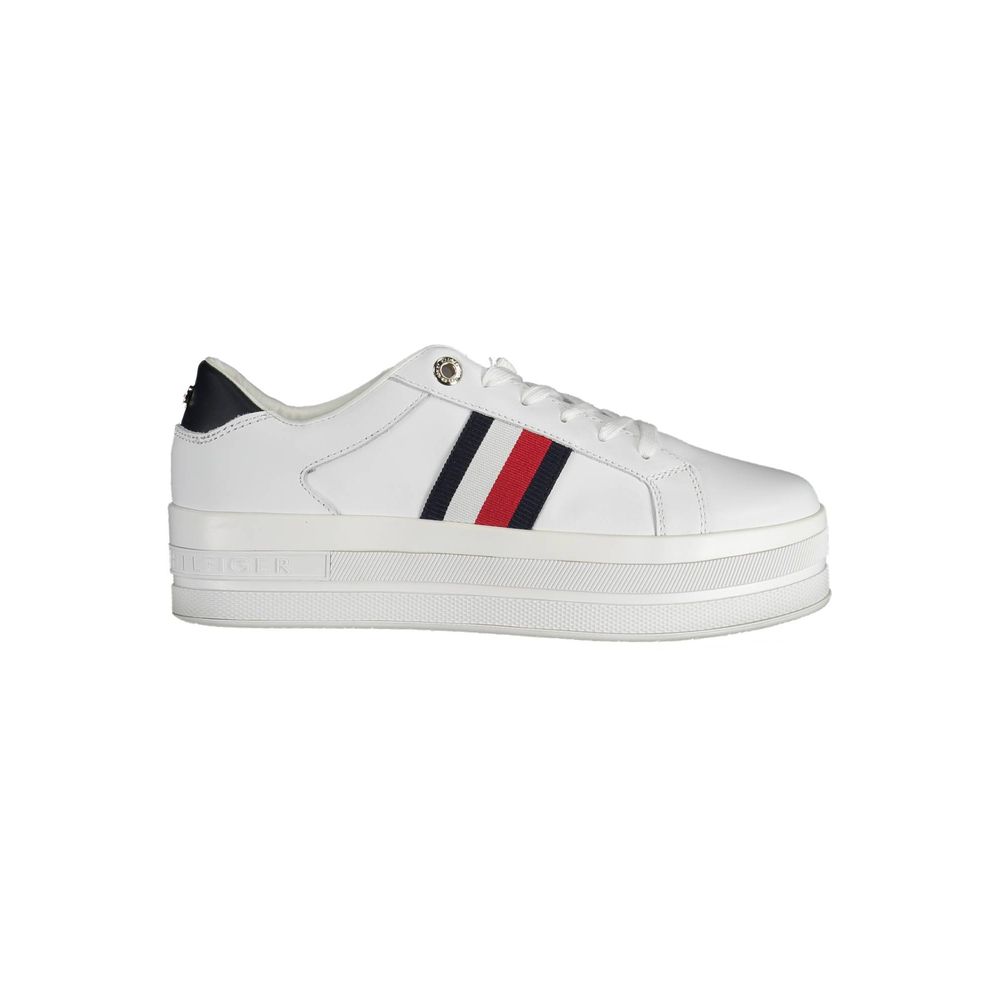 Tommy Hilfiger White Polyester Sneaker - All-Day Comfort and Style