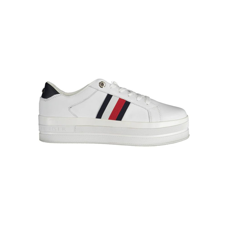 Tommy Hilfiger White Polyester Sneaker - All-Day Comfort and Style