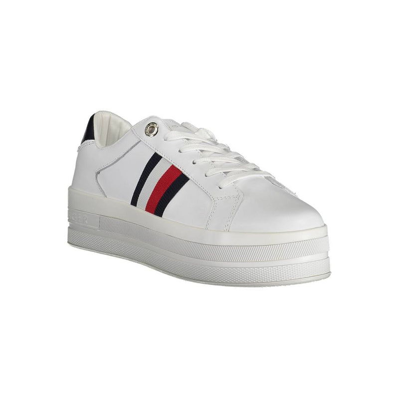 Tommy Hilfiger White Polyester Sneaker - All-Day Comfort and Style