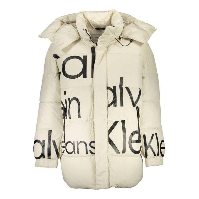 Calvin Klein Beige Polyester Men Jacket - Stylish & Sustainable