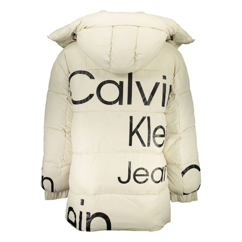 Calvin Klein Beige Polyester Men Jacket - Stylish & Sustainable