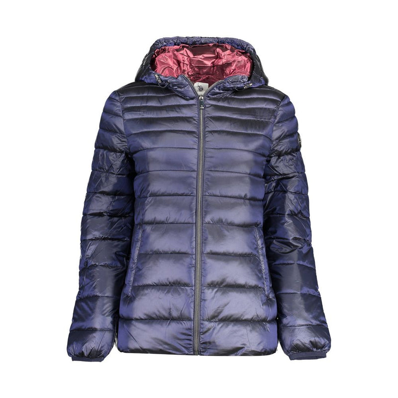 U.S. POLO ASSN. Blue Nylon Jacket with Hood - Stylish & Practical
