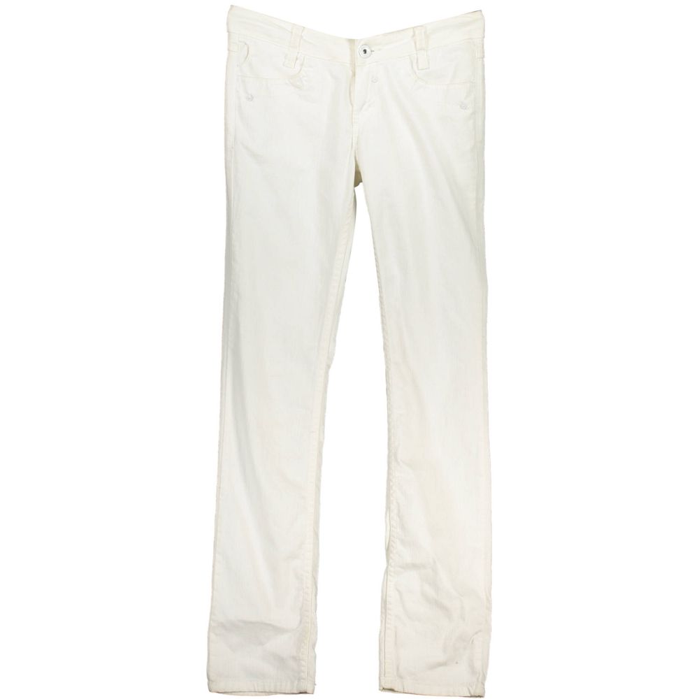 Blend White Cotton Women's Jeans - Chic Low Waist Design