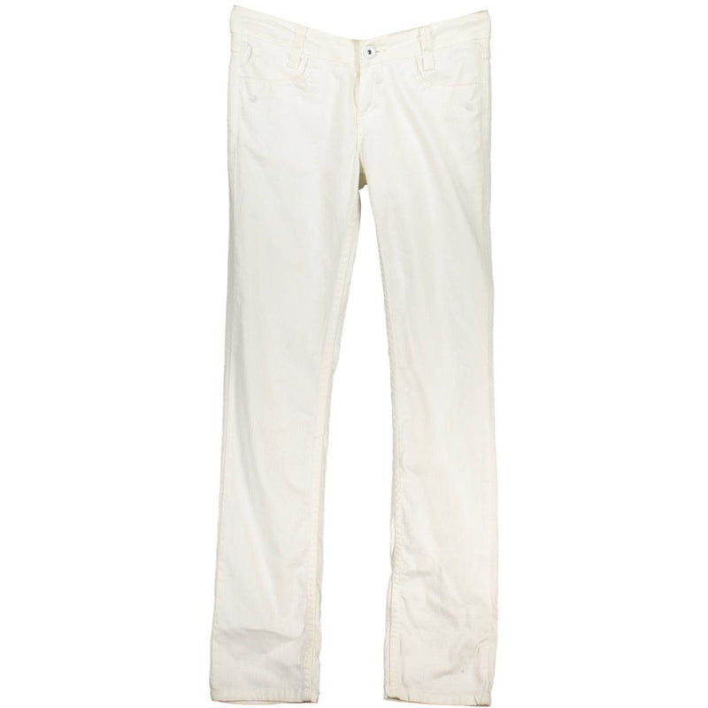 Blend White Cotton Women's Jeans - Chic Low Waist Design