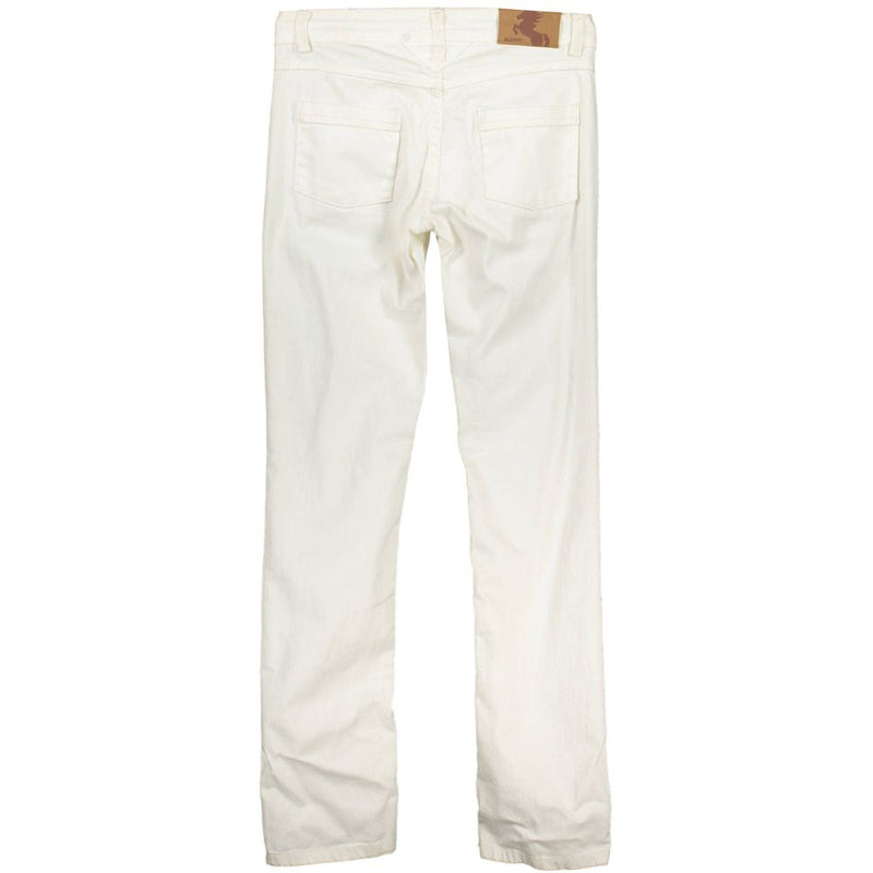 Blend White Cotton Women's Jeans - Chic Low Waist Design