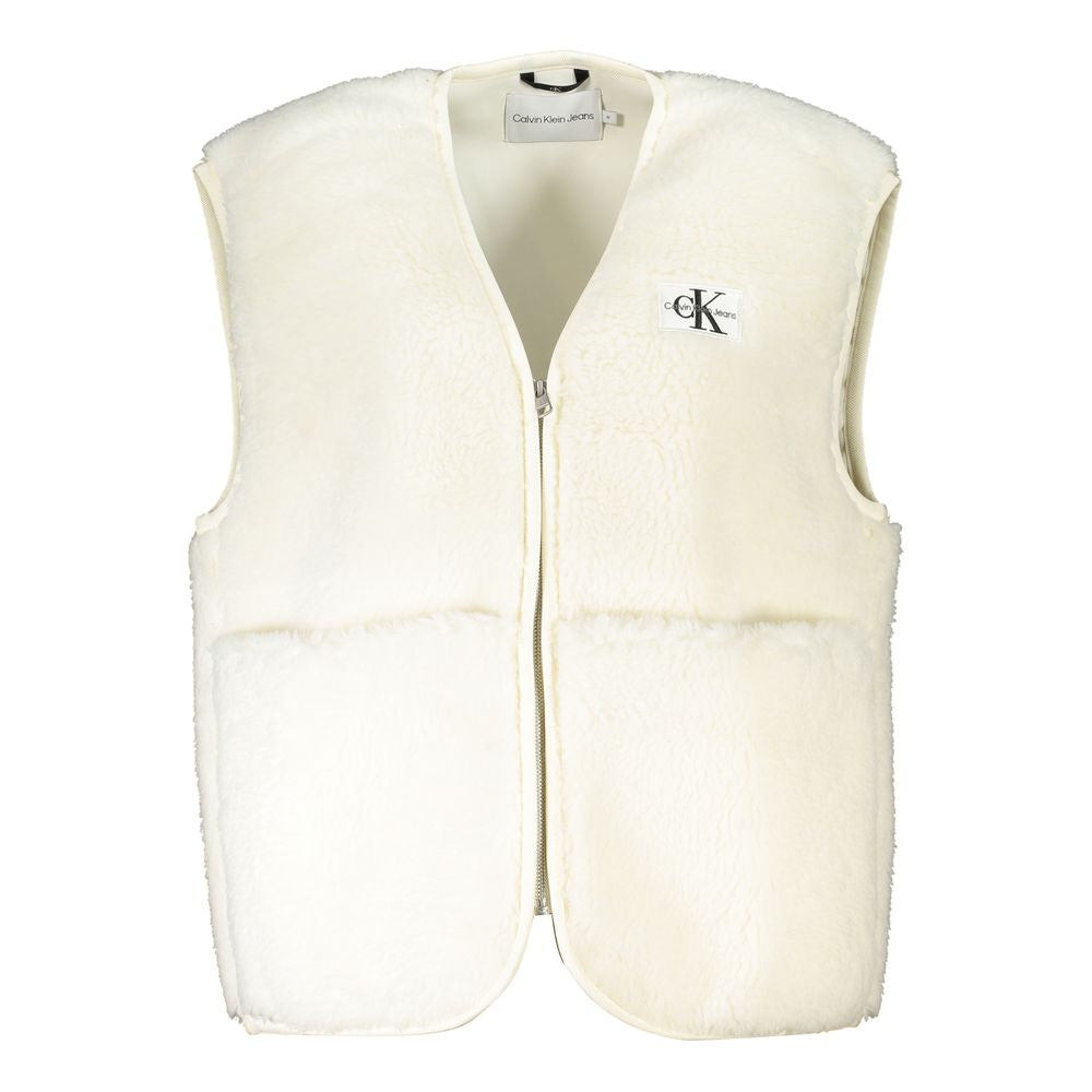 Calvin Klein White Sleeveless Jacket for Women - Minimalist Elegance