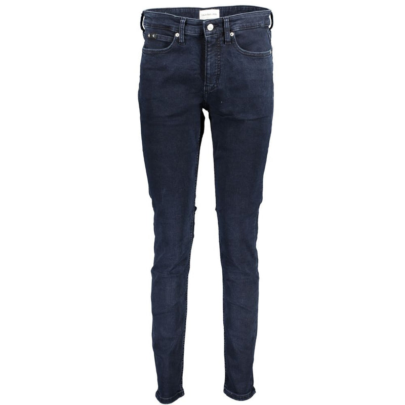 Jean Skinny Femme Calvin Klein Bleu en Coton