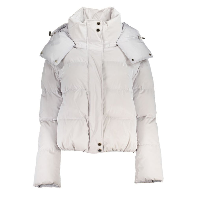 Patrizia Pepe Veste Polyéthylène Blanche avec Capuche Amovible
