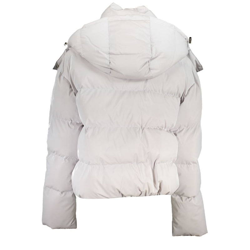 Patrizia Pepe Veste Polyéthylène Blanche avec Capuche Amovible