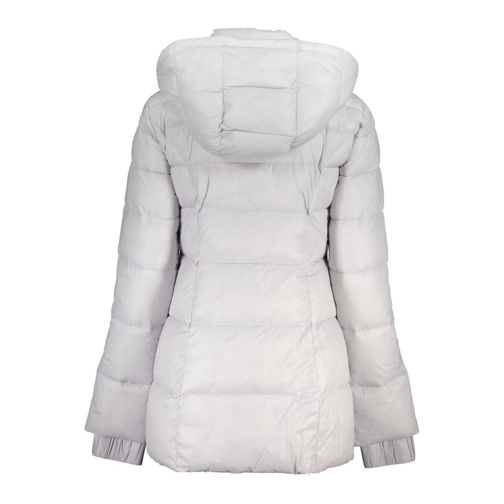 Patrizia Pepe White Polyamide Long Sleeved Jacket with Hood