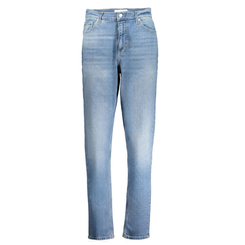 Calvin Klein Blue Cotton Women Jeans - Stylish Mom Fit
