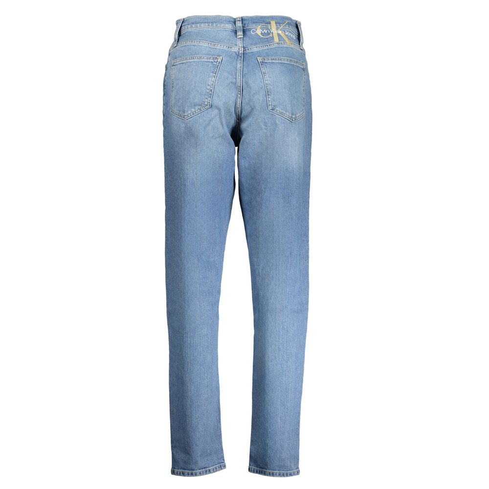 Calvin Klein Blue Cotton Women Jeans - Stylish Mom Fit
