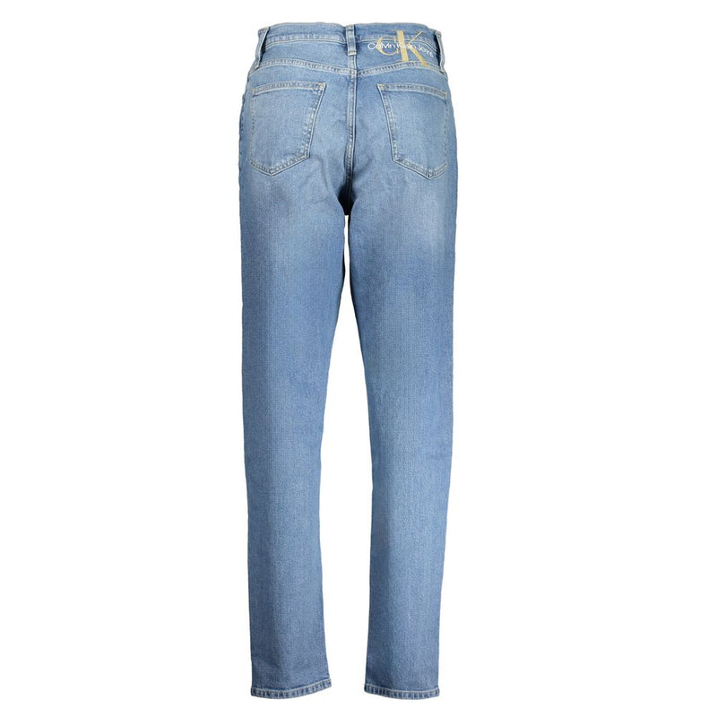 Calvin Klein Blue Cotton Women Jeans - Stylish Mom Fit