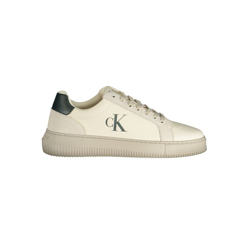 Calvin Klein White Polyester Sneaker for Men - Eco-Friendly Style