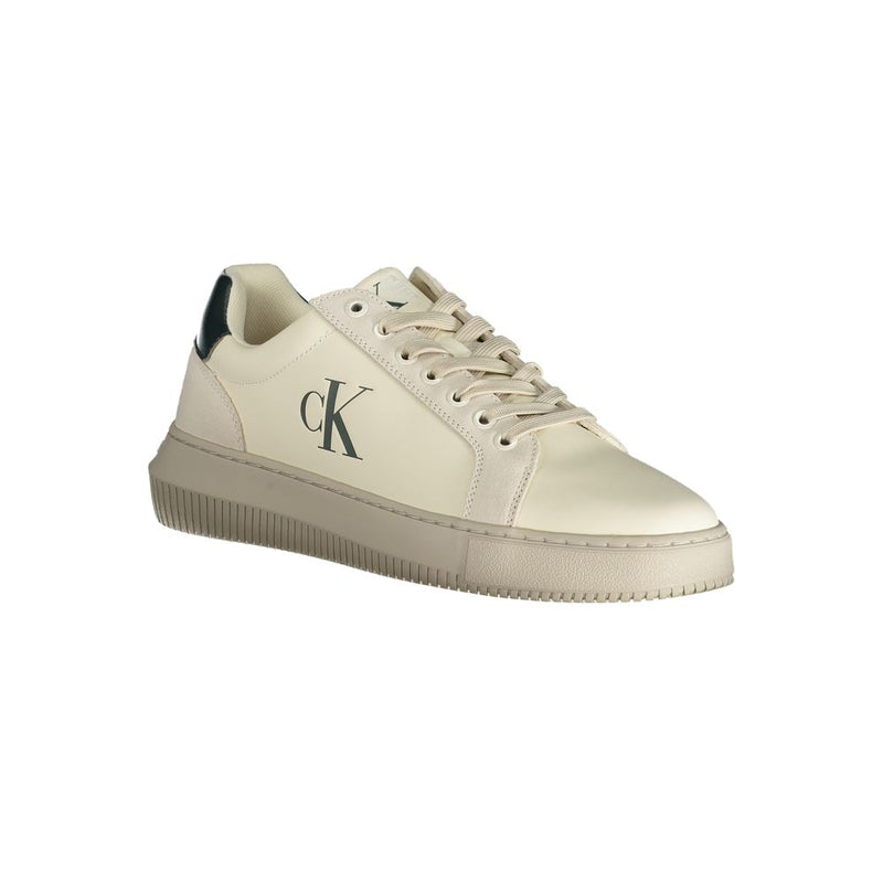 Calvin Klein White Polyester Sneaker for Men - Eco-Friendly Style