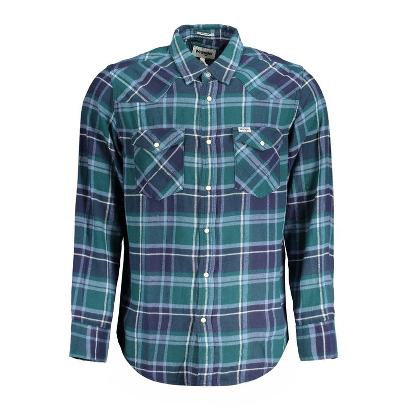 Wrangler groene katoenen overhemd