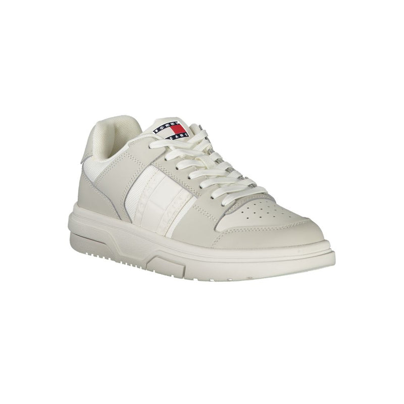 Tommy Hilfiger Women's White Polyester Sneakers - All-Day Comfort