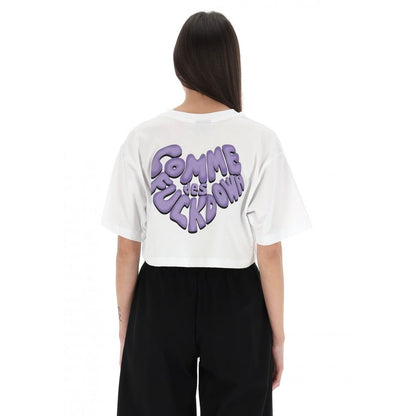 Comme Des Fuckdown White Cotton Women T-Shirt
