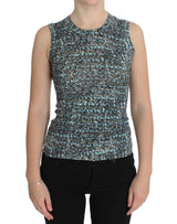 Pull sans manches en laine bleue de Dolce &amp; Gabbana