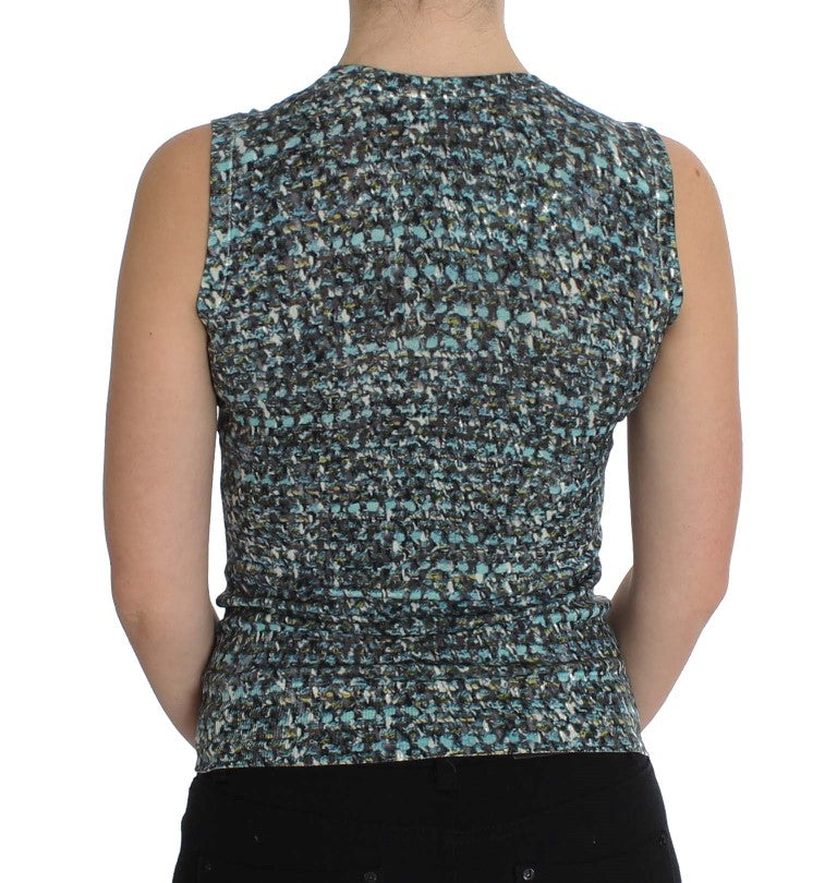 Pull sans manches en laine bleue de Dolce & Gabbana