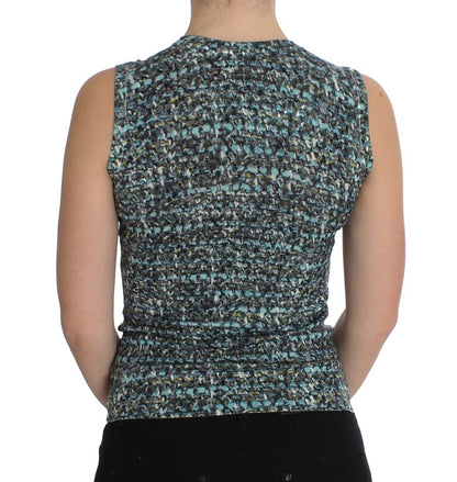 Pull sans manches en laine bleue de Dolce & Gabbana