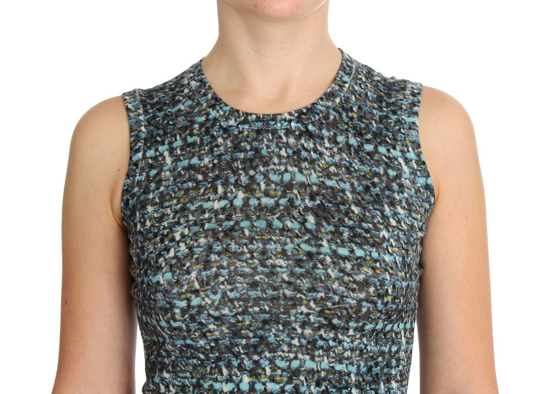 Pull sans manches en laine bleue de Dolce &amp; Gabbana