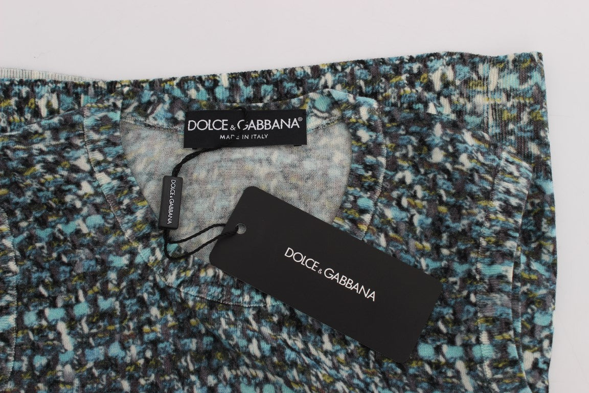 Pull sans manches en laine bleue de Dolce & Gabbana