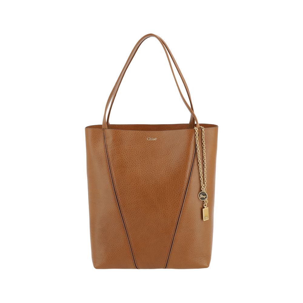 Chloé Spin Shoulder Bag - Élégance en Cuir Grainé