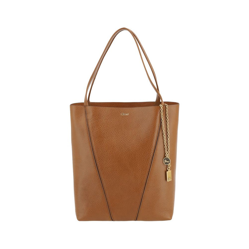 Chloé Spin Shoulder Bag - Élégance en Cuir Grainé