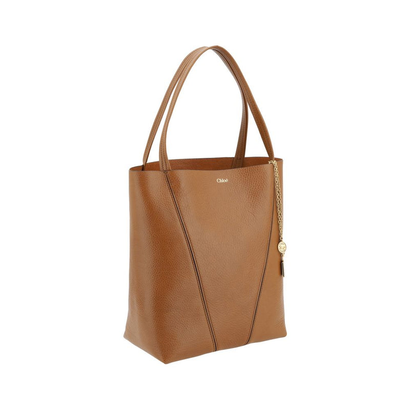 Chloé Spin Shoulder Bag - Élégance en Cuir Grainé