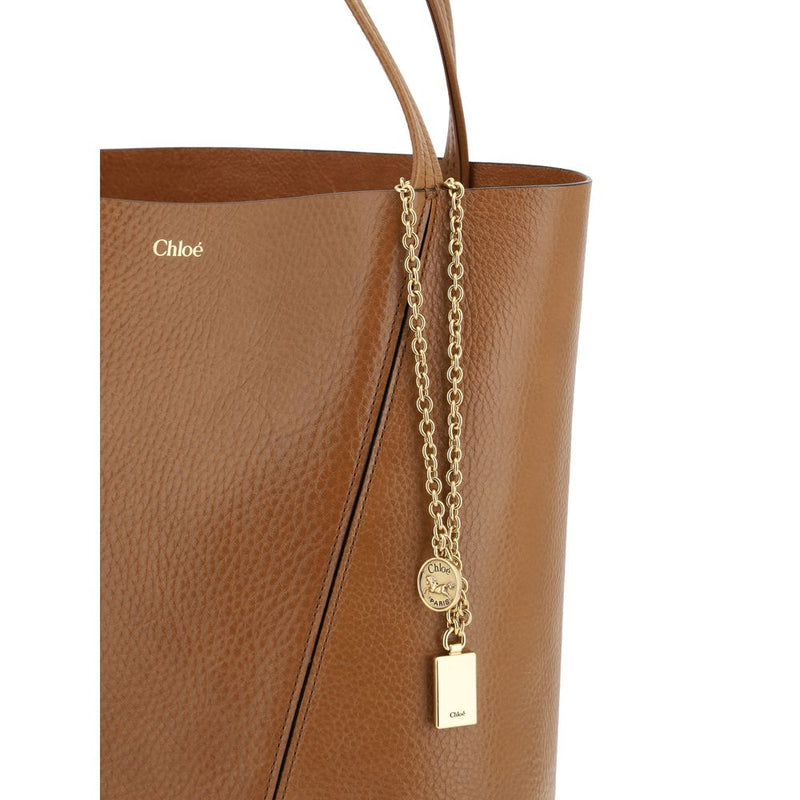 Chloé Spin Shoulder Bag - Élégance en Cuir Grainé