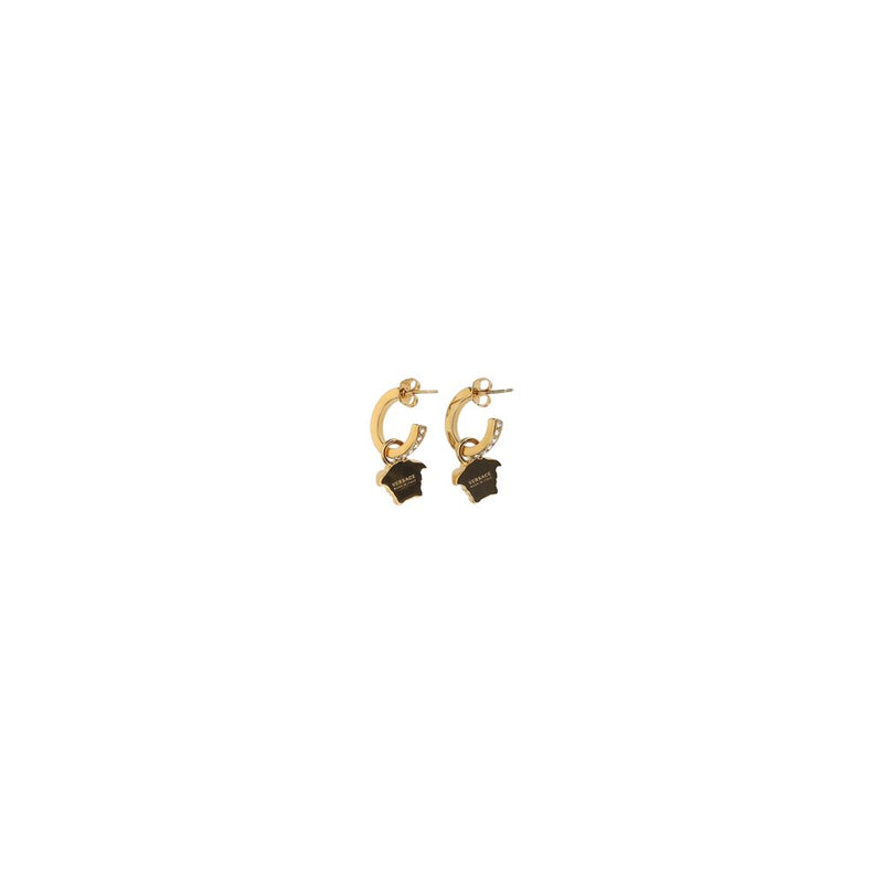 Boucles d'oreilles Versace avec tête de Méduse plaquée or - Luxe emblématique