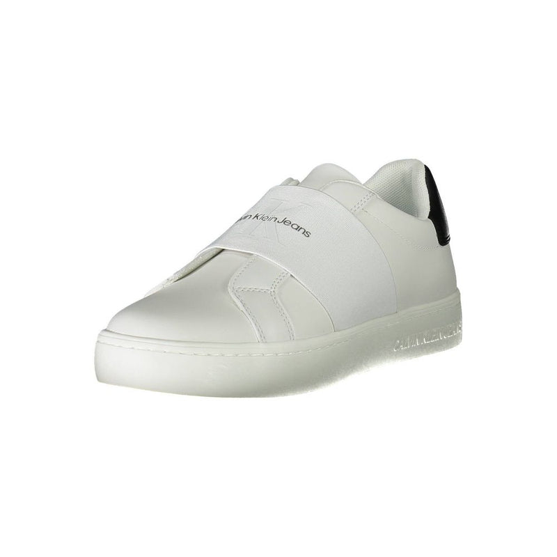 Calvin Klein Women's White Polyester Sneaker - Eco-Friendly Style