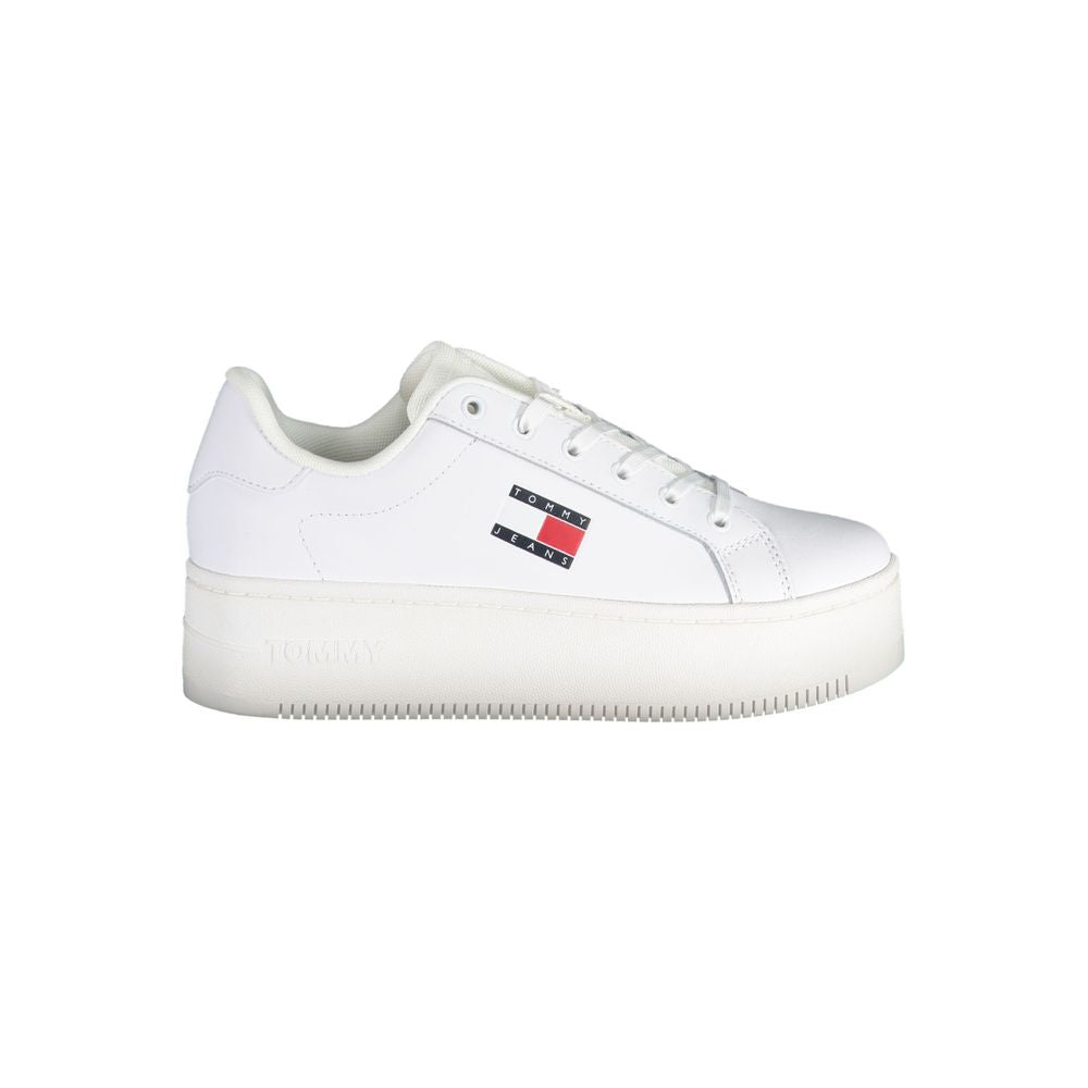 Tommy Hilfiger White Polyester Sneaker - Stylish & Comfortable