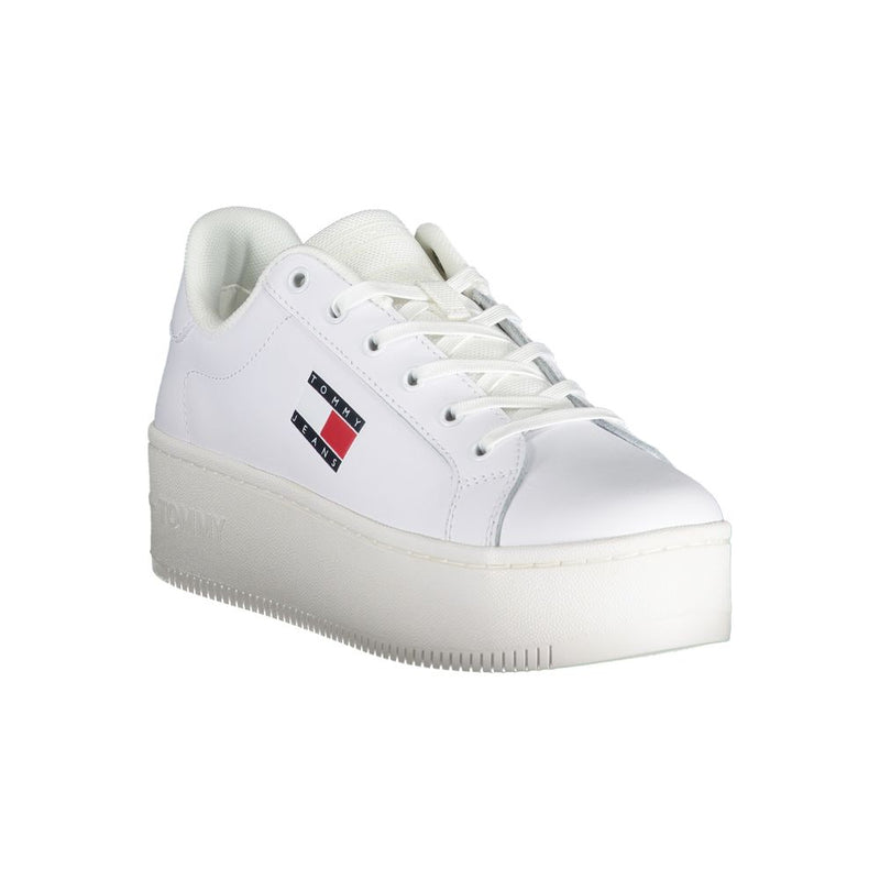 Tommy Hilfiger White Polyester Sneaker - Élégance et Confort