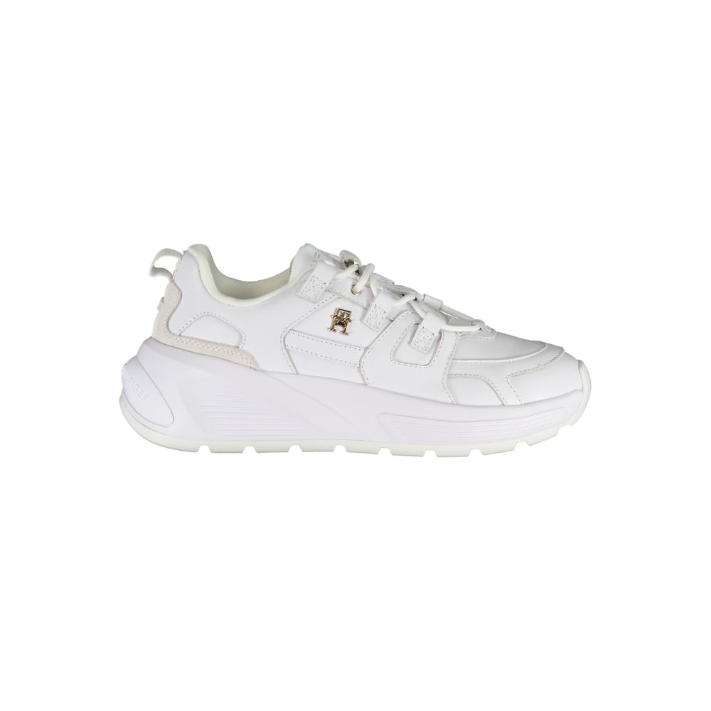 Tommy Hilfiger Women's White Polyester Sneakers - Stylish Comfort