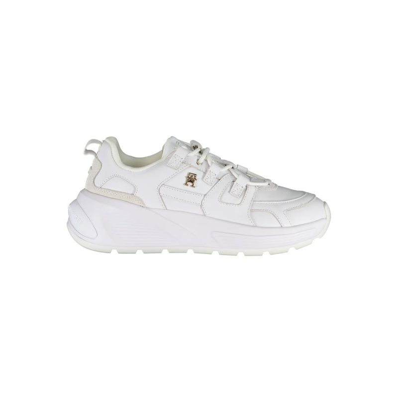 Tommy Hilfiger Women's White Polyester Sneakers - Stylish & Comfortable
